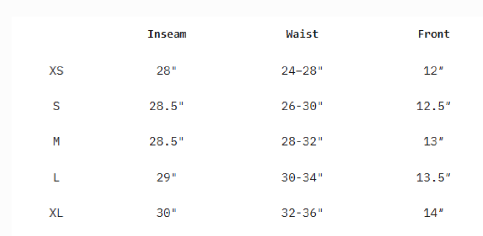 The Heavyweight Relaxed Sweatpant size chart